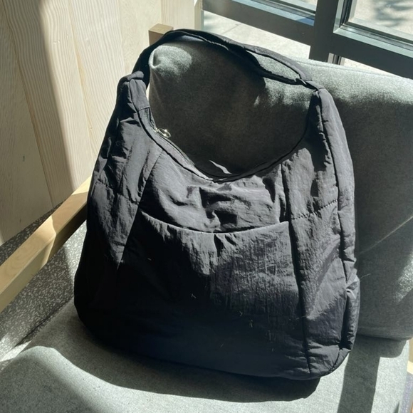 =GEN Handbags - =GEN  'AYCC' All You Can Carry Nylon Black Puff Crossbody Bag